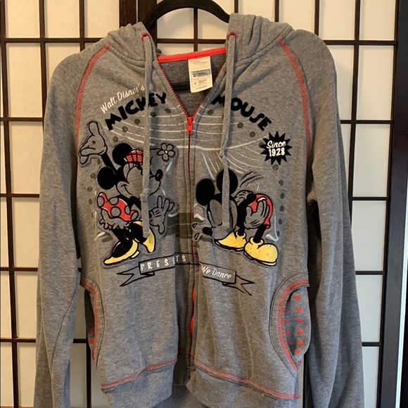 Disney Mickey Mouse Gray Zip-Up Hoodie - Picture 2 of 5